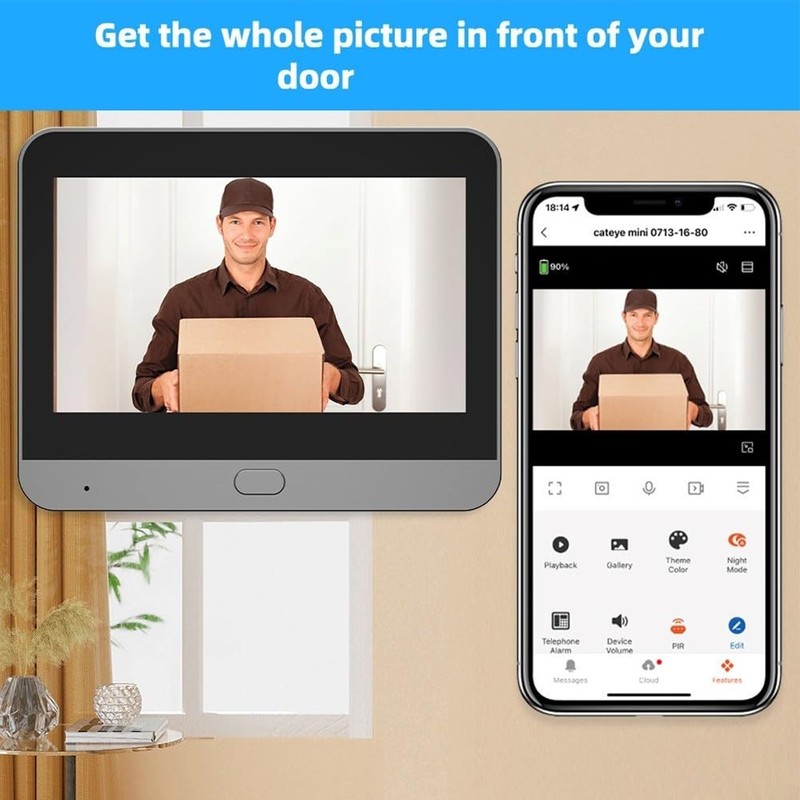 SPORTARC Interactive Wireless Visual Door Viewer with PIR Sensor Technology