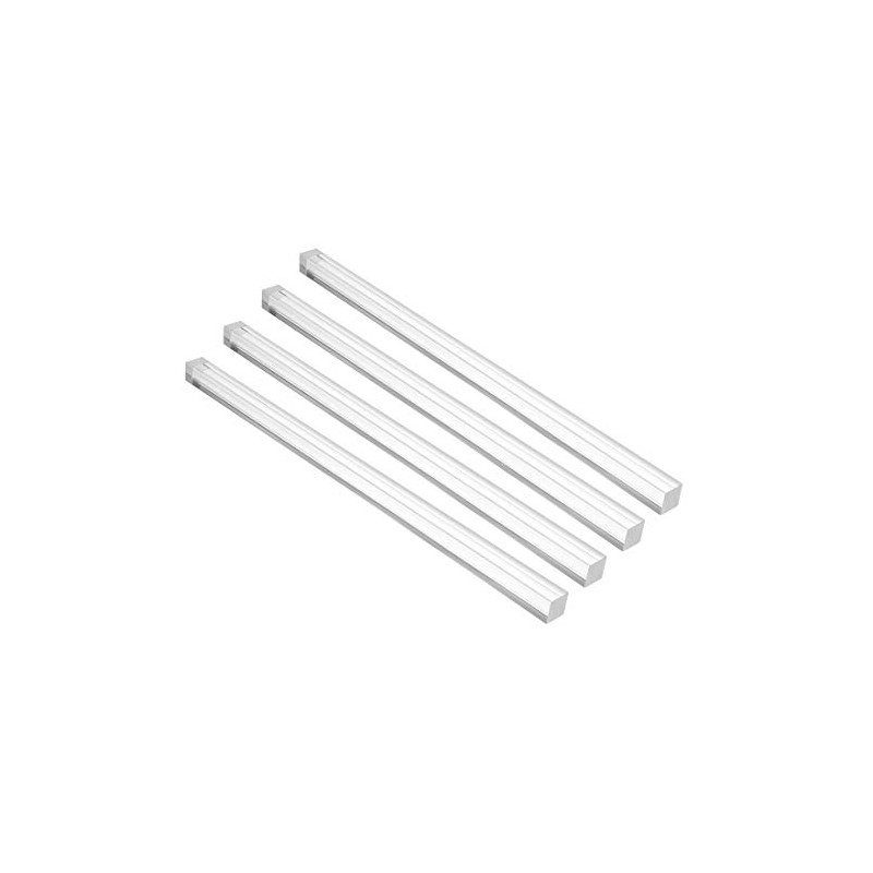 sourcing map Acrylic Square Rod,10mmx10mmx250mm Clear,Solid Plastic PMMA Bar Stick