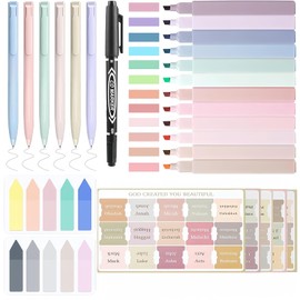 Omeblos Bible Study Supplies for Women, Bible Journaling Kit with 12 No Bleed Highlighters & 6 Bible Pens, Bible Tabs Set and Bible Verse Gifts for Scripture Study