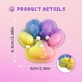 2Pack Taba Squishy Cat Paw，Colorful Cat Paw Sensory Fidget Toys，Soft & Stretchy Stress Relievers Toys for Party Favors Classroom Prizes and Birthday Gift
