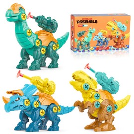 3 Pack Shooting Take Apart Dinosaur Toys for Kids Building Learning Dinosaur Toys Dinosaur Gift for Kids