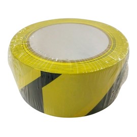 Kirax Hazard Indication PVC Line Tape, Yellow/Black, 2.0 x 13.0 ft (50 mm x 33 m)