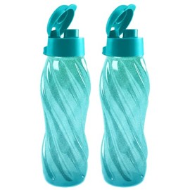 Guateplast - Set de 2 Botellas Twist 1 Litro | Botellas con tapa | Botella deportiva reutilizable | Cantinploras | Botella para ciclismo | botella para Gym