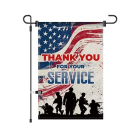 Thank You for Your Service Garden Flag Patriotic Banner 12X18' Memorial Day