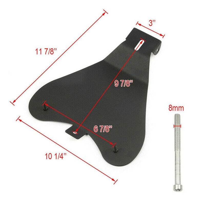 Black Motorcycle Rivet Solo Seat Spring Bobber With Base Plate