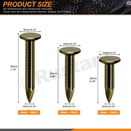 Rustark 400Pcs 3 Sizes 3/4 Inch 1 Inch 1-1/4 Inch Steel Roofing Felt Nails Asphalt Nails Slating Nails Cement Siding Nails for Roof Repair, Asphalt Tile, Landscaping (20mm 25mm 30mm)