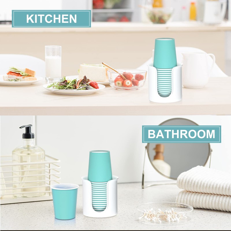 BYAWAY 2 Pack Bathroom Cup Dispenser 3 oz Countertop -