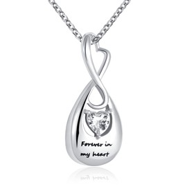 YQSLIN Infinity Keepsake Jewelry Memorial Cremation Necklace for Ashes Urns for Human Ashes Adult Women Forever in My Heart (YQ-NY-URN-050)