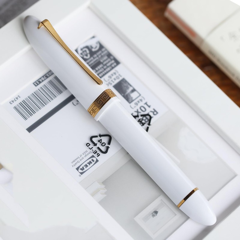 erofa Majohn V60 Triangular Piston Fountain Pen EF Nib, White