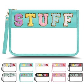 Bolsa grande de chenilla con cierre transparente para viajes, bolsa de maquillaje transparente de nailon, bolsa de cosméticos impermeable de PVC, bols