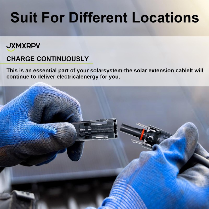 JXMXRPV Solar Extension Cable 10Ft 10AWG, Solar Wire with Tool-Free