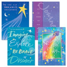 Inspire Graduation Cards - Set of 8 (4 Designs), 5 x 7 Inches, Greeting Cards, Sentiments Inside, Envelopes Included