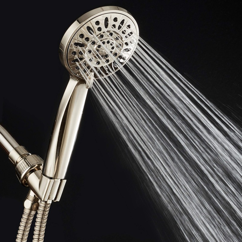 AquaDance High Pressure 6-Setting Full Brushed Nickel 4" Handheld Shower