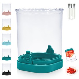 Strawberry Slicer: Fruit Slicer | Fruit Slicer Cup | Cup Slicer | Fruit Slicer Kitchen Gadget | Strawberry Slicer Kitchen Gadget (Dark Teal)