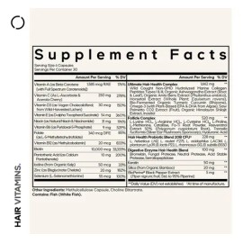 Codeage Hair Vitamins 10000 Mcg Biotin Keratin 120 Cápsulas                                                                                           