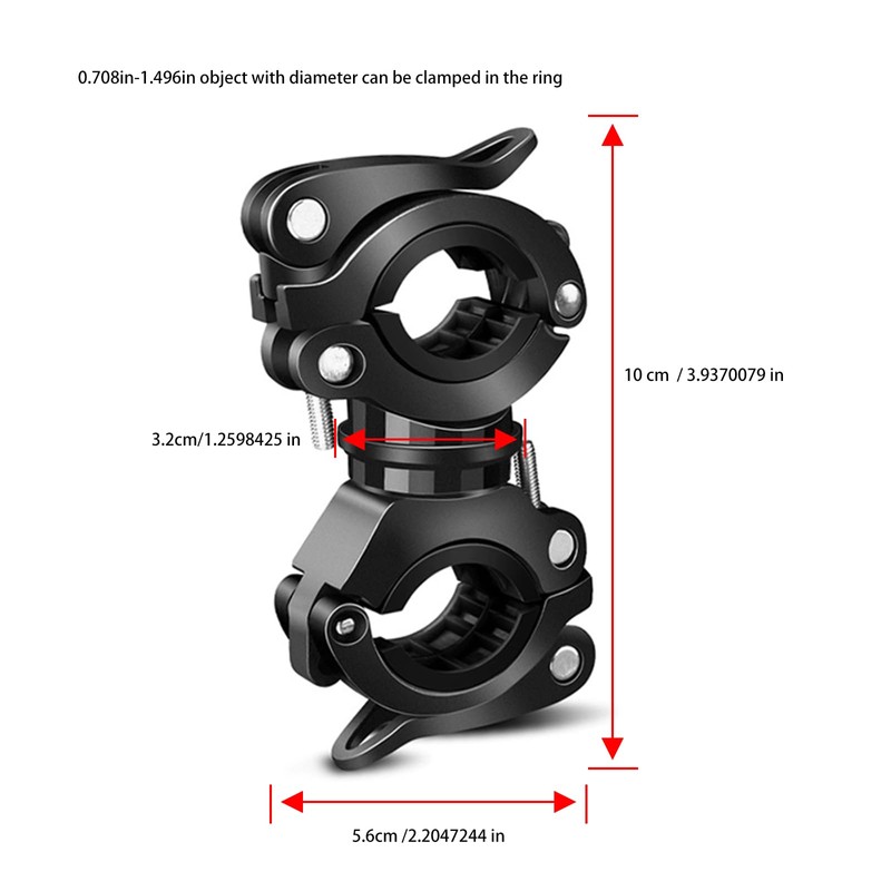 FFOTD Mountain bike flashlight holder, 360-degree rotating bicycle LED flashlight