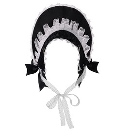 COSDREAMER Girls Women Lolita Lace Bow Beach Hat Straw Hat, White
