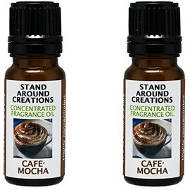 Set of 2 - Premium Concentrated Fragrance Oil - Scent: Cafe Mocha- Fresh Brewed Coffee, Chocolate Syrup, Creamy Vanilla w/Marshmallows. Infused w/Essential Oils (.33 fl. oz.)
