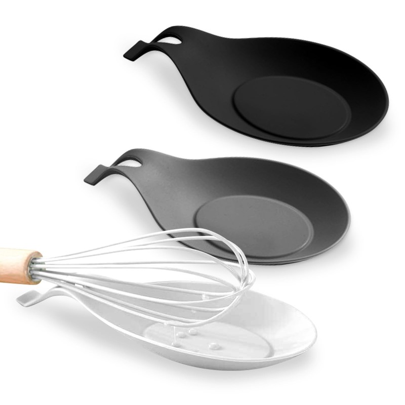 Silicone Spoon Rest - 3 Pcs Heat Resistant, Large Holder