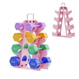 4 Tier Dumbbell Rack Stand Only, EXBTOKA Weight Rack for Home Gym Dumbbells (Dumbbells not Included), Dumbbell Racks with Handle，Metal A-Frame Strength Training Storage Rack for Home Gym Workout