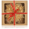 com-four® Straw Star Set - Natural Christmas Tree Hanging Decorations
