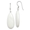 925 Sterling Silver Shepherd hook White Dyed Jade Earrings 48x15mm