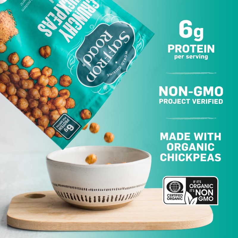 Saffron Road Roasted Falafel Crunchy Chickpeas | High-Protein, Vegan, Gluten-Free,