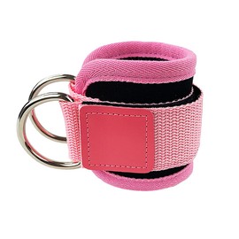 Adjustable Ankle Strap with Double D-Rings and Neoprene Support Ankle Straps for Cable Machines for Kickbacks, Workouts, Leg Extensions, Curls, and Hip Abductors for Men and Women (Pink, Single)