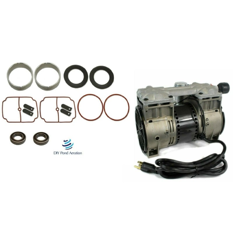 DIY POND NEW Thomas 2650/2660 Compressor Rebuild Kit w/sleeves &