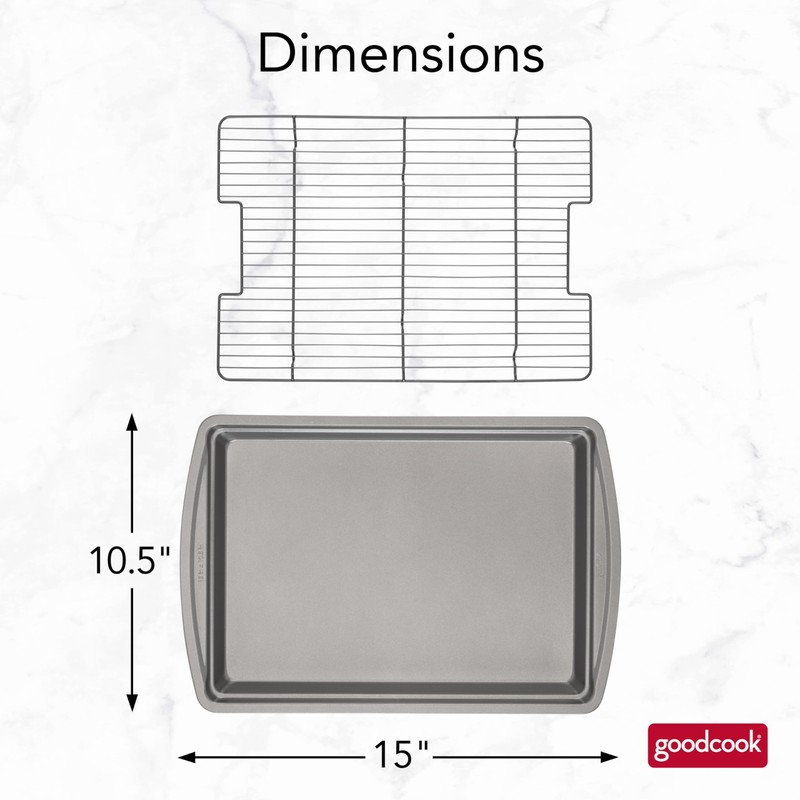 GoodCook 15” x 10.5” Nonstick Carbon Steel Baking Pan &