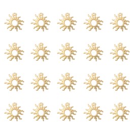 Ruwado 30 Pcs Sun Charms Hollow Metal Vintage Celestial Pendants Beads for Jewelry Making Kit Finding Supplies Bracelets Necklace Earring Key Chain DIY Crafting Project (Gold)