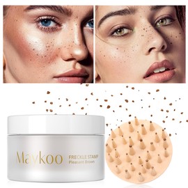 Freckle Stamp, Natural Lifelike Freckles Makeup, Fake Freckles Cushion Waterproof Long Lasting Quick Dry, Faux Freckle Stamps Tool for Sunkissed Make Up (Pleasant Brown)