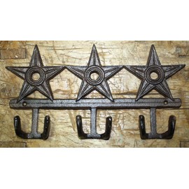 Cast Iron Star Coat Hooks Hat Hook Towel Rack Western Cowboy Rustic Decor Huge - Durable Decorative Vintage Decor