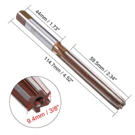 uxcell Hand Reamer 3/8" High Speed Steel H7 6 Straight Flutes Hand Milling Cutter Tool Reaming Drill Bit for Metal