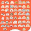 Decordwell 100 pieces rainbow stickers, 6 x 5 cm waterproof