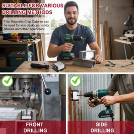 Chip Catcher, Magnetic Chip Collector, Heat-resistant Metal Shavings Chip Catcher Magnet Dirt Bag for Electrical Drilling Metal Shavings, 2 x 2 x 1.5 Inch