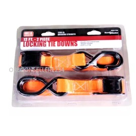 HAULMASTER Lockable Tie Down Security Lock Lashing Strap With Steel Core 2 Pack 12 FT