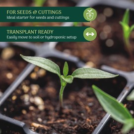 Arcadia Garden Products 50-Pack Seed Starter Plug for Seedlings and Cuttings, Growth Sponge for Fast Germination and Strong Roots with Soil or Hydroponic Applications