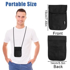 Neck Pouch Chest Bag with RFID Protection, Anti-Theft Unisex Travel Purse, Lightweight Travel Purse Bag, Safety Wallet for Passport, Credit Cards, Coins and Travel Accessories (Black), bronze, Chest