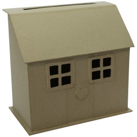 Décopatch EV018C Cremation Urn/Letter Box Paper Mache House 15 x 26 x 24.5 cm Pack of 1