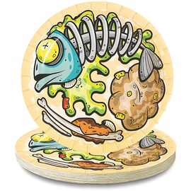 Multicolor Gross Slime Disposable Paper Dessert Plates (7") Pack of 8 - Perfect for Birthday Parties, Kids Events, & Slime Themed Celebrations