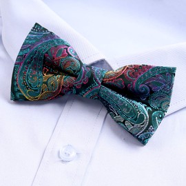 Alizeal Banded Adjustable Length Pre-Tied Boys Bow Tie for Birthday Party, 081-Peacock Blue