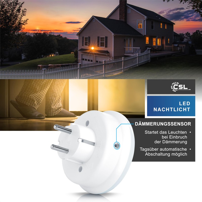 CSL - 2 x Night Light Socket with Twilight Sensor