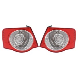 Tsomony - For 2006-2011 VW Jetta A5 MK5 LED Outer Tail Lights Rear Brake Lamps 1 Pair Left+Right Side Replacement White Housing Red+Clear Lens