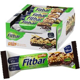 Fitbar Cocoa Flavor 12-Pack 100 kcal per bar Cholesterol Zero Trans Fat Zero Snack Diet Serial Bar Inulin Crunchy Low Calorie Healthy Treat Replacement Snack HALAL Certified (12-Pack, Cocoa Flavor)
