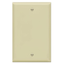1 Gang Electrical Box Blank Cover Plate, Blank (no holes) Thermoset Plastic Cover Plate, One Gang Ivory Blank Cover Plate - Beige - UL Listed, 4.5 x 2.75 Inches