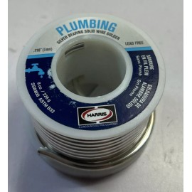 Harris solid wire Lead free Silver bearing plumbing solder 8oz SSW800 .118” USA