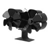 Double Heads Fireplace Fan 6 Blades Thermal Power Black Stove