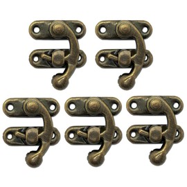 Biaungdo 5pcs Retro Vintage Style Swing Bag Clasp Closure Lock Latch for Furniture Wooden Box Jewelry Case Bronze Tone