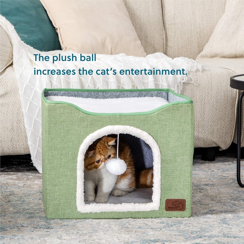 Bedsure Cat Beds for Indoor Cats -Large Cat Cave for